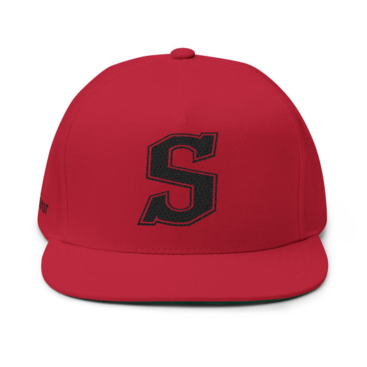 Saviour Embroidered District Flat Brim - Black Emblem